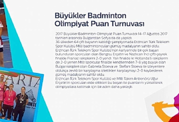 Büyükler Badminton Olimpiyat Puan Turnuvası gorseli