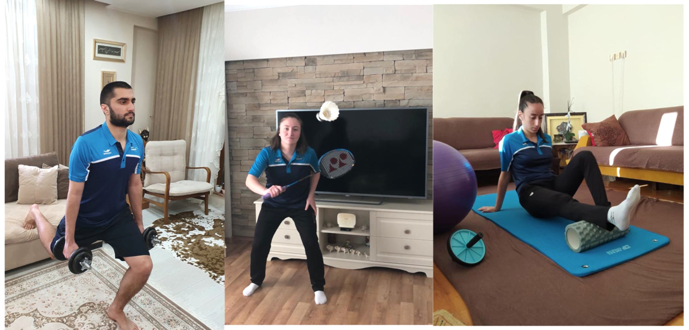 Erzincan’lı badmintoncular da evde spor yapıyor gorseli